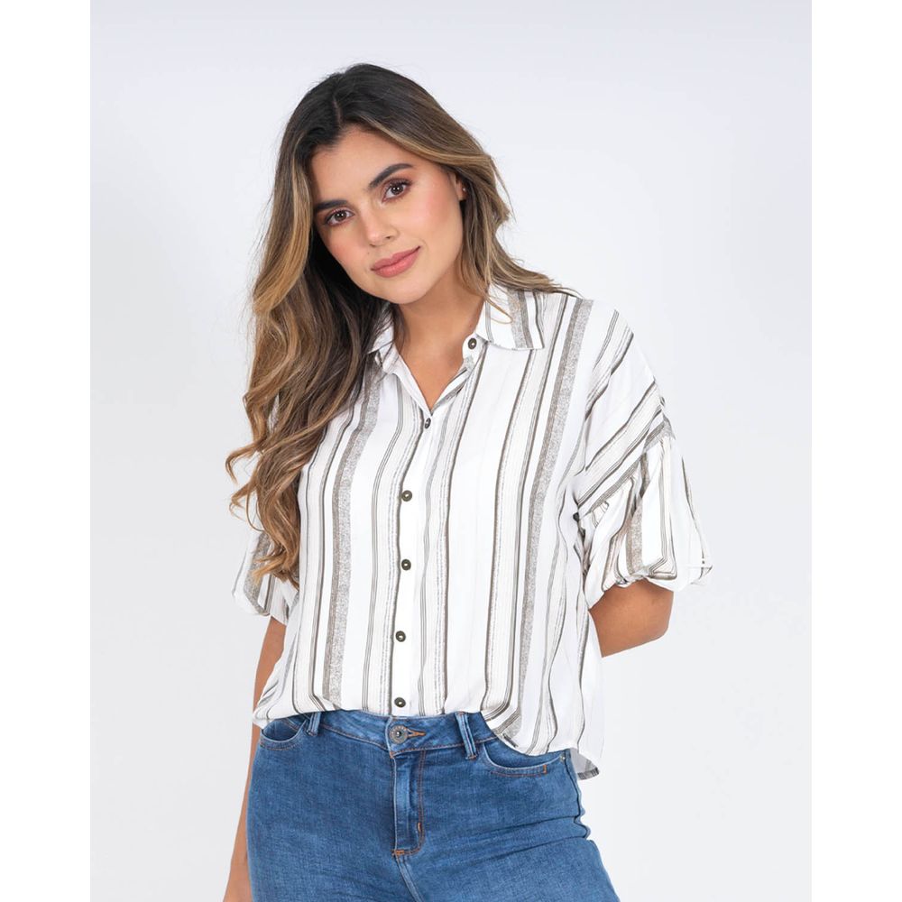 Oxford Jeans Camisa de rayas para mujer