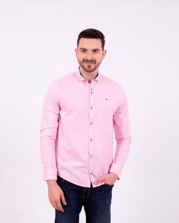 Camisa Oxford Manga Larga para Caballero · 75% Algodón 25% Poliéster ·  Color Blanco