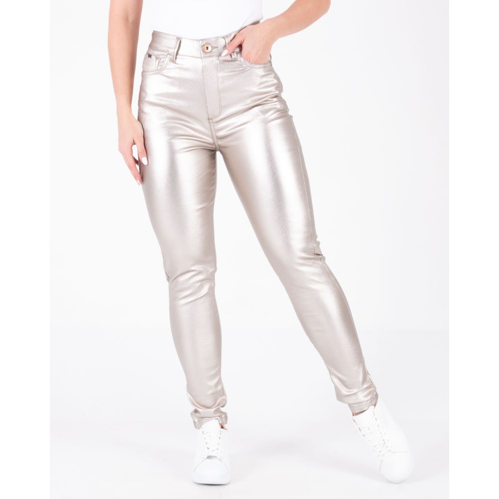 Pantalon dorado online mujer