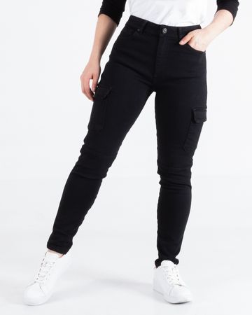 Oxford Jeans  Pantalon cargo negro para mujer
