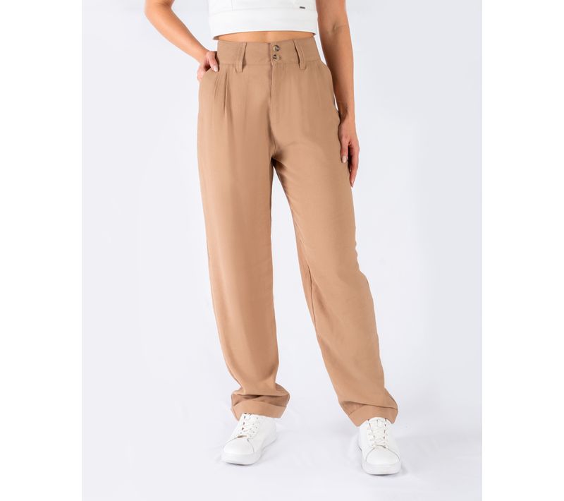 pantalon cafe para mujer